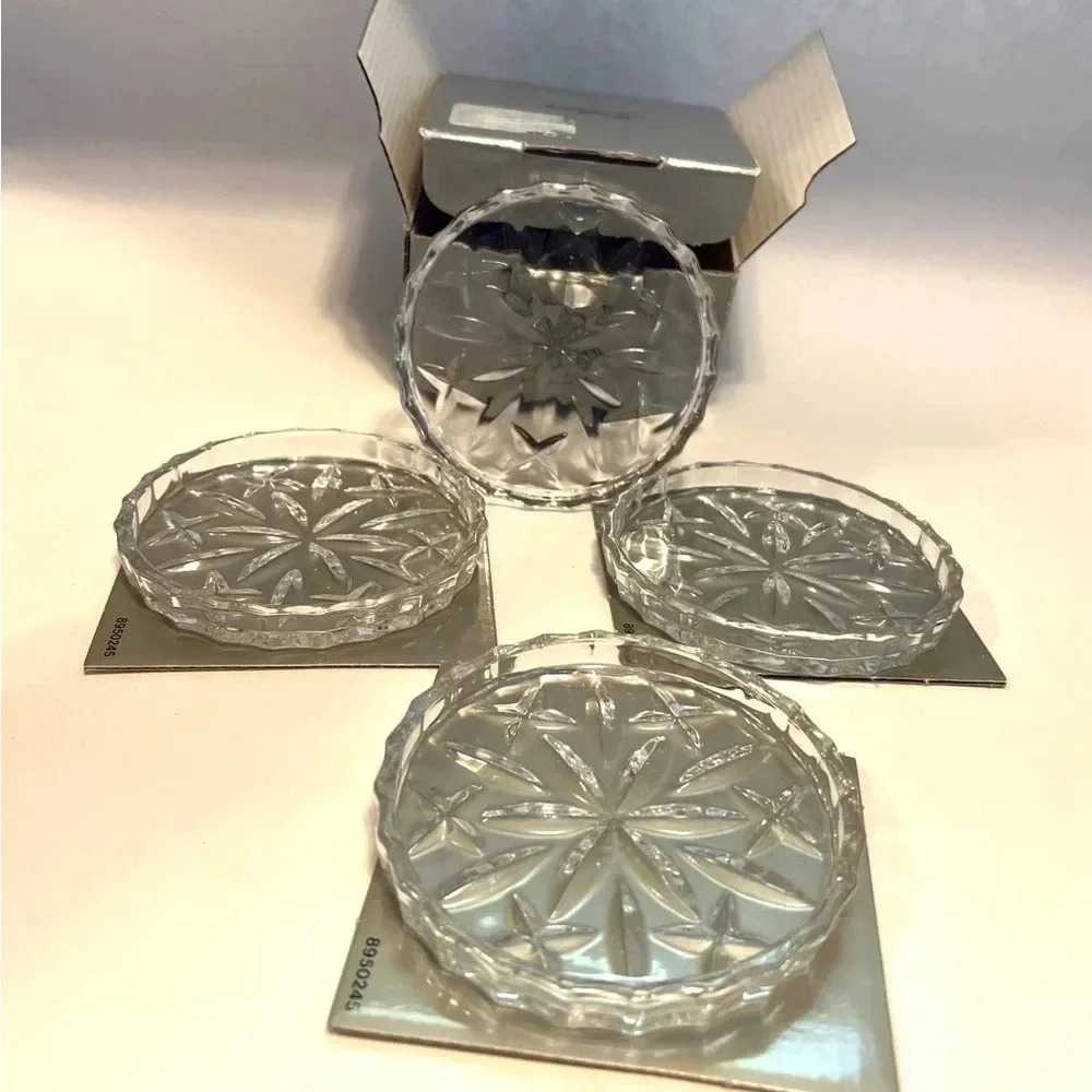 RETIRED Gorham Glass Crystal Lady Anne Coasters - Set of 4